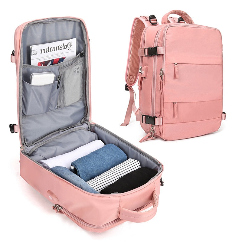 TravelDream - Mochila de Viagem Grande Feminina À Prova D'Água lar da ana