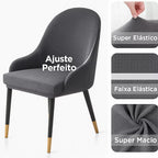 Kit Capas de Cadeira Curva - Tecido Jacquard lar da ana