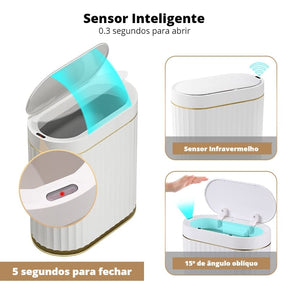 Lixeira para Banheiro e Cozinha Automática com Sensor Inteligente lar da ana