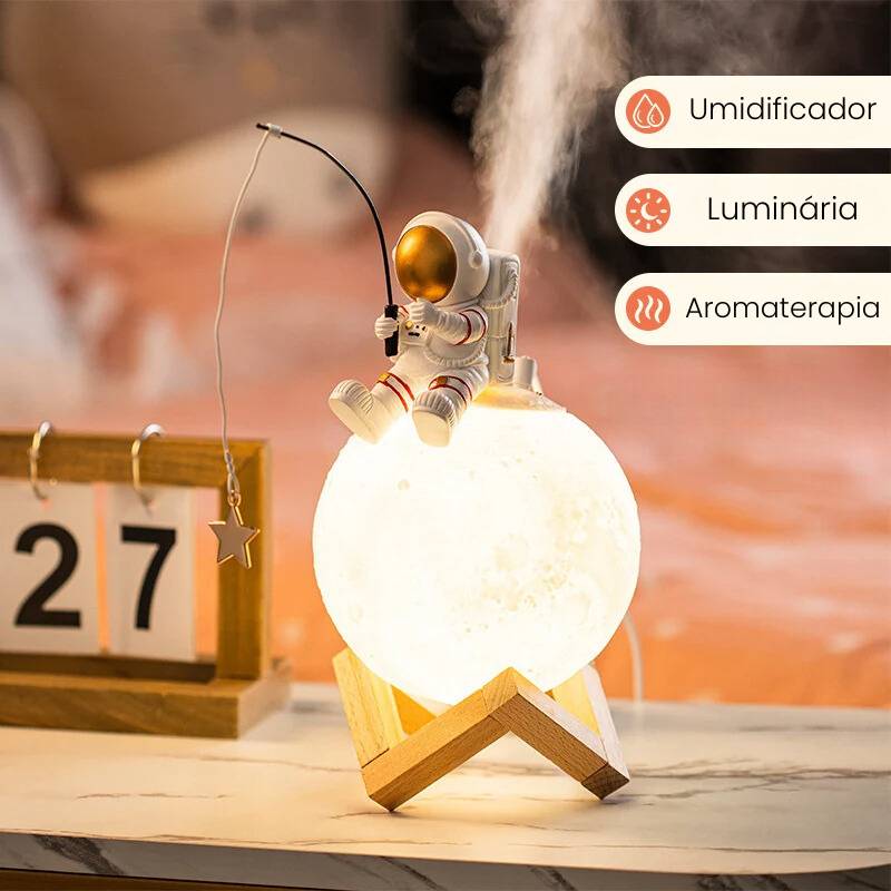 Luminária LED e Umidificador de Ar Astronauta lar da ana