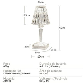 Luminária de Mesa Led Sem Fio 3 em 1 Premium Cridia lar da ana