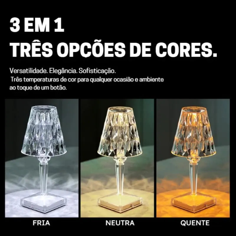 Luminária de Mesa Led Sem Fio 3 em 1 Premium Cridia lar da ana