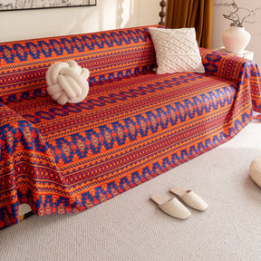 Manta de Sofá Estilo Boho Geométrico – Protetor Decorativo Lar da Ana