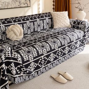 Manta de Sofá Estilo Boho Geométrico – Protetor Decorativo Lar da Ana