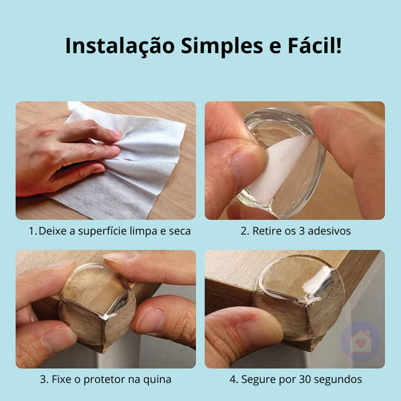 Protetor de Quina de Mesa e Móveis em Silicone - Baby Safe