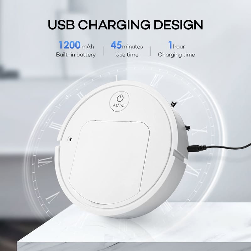 Robô Limpa Pelos do Chão com Umidificador de Ar branco lar da ana