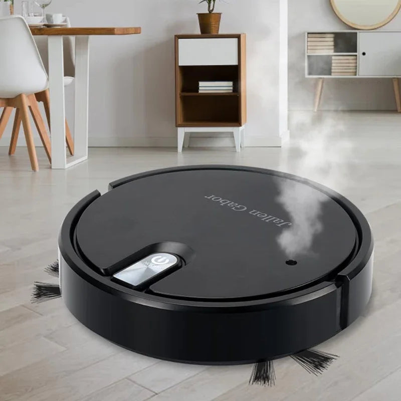 Robô Limpa Pelos do Chão com Umidificador de Ar preto lar da ana