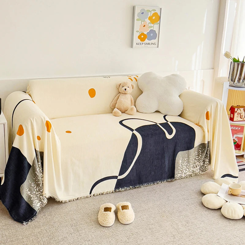 Manta Decorativa para Cobrir e Proteger Sofá Grande - Traços Orgânicos lar da ana