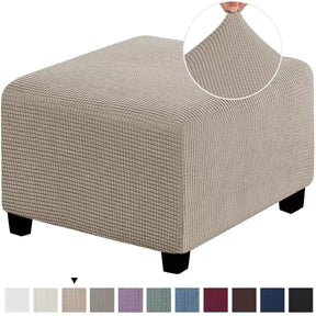 Capa para Puff Retangular - Tecido Jacquard khaki