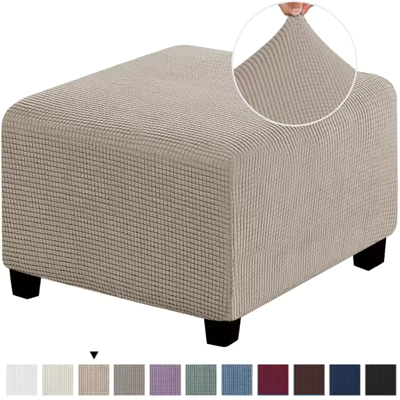 Capa para Puff Retangular - Tecido Jacquard khaki