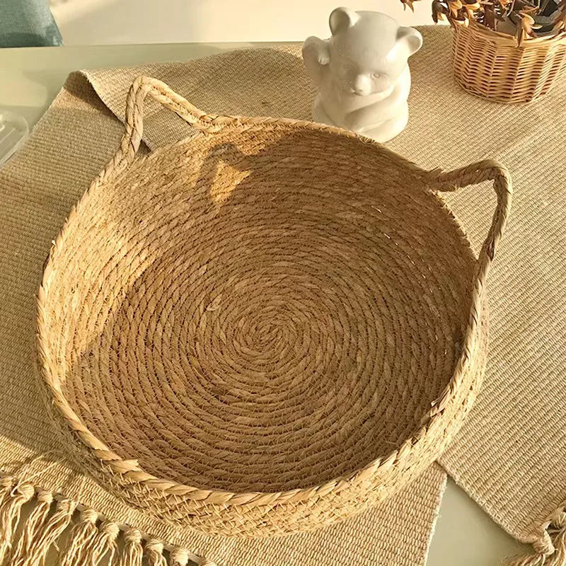 Cama Ninho para Gato Decorativa em Tecido Rattan com Almofadas lar da ana