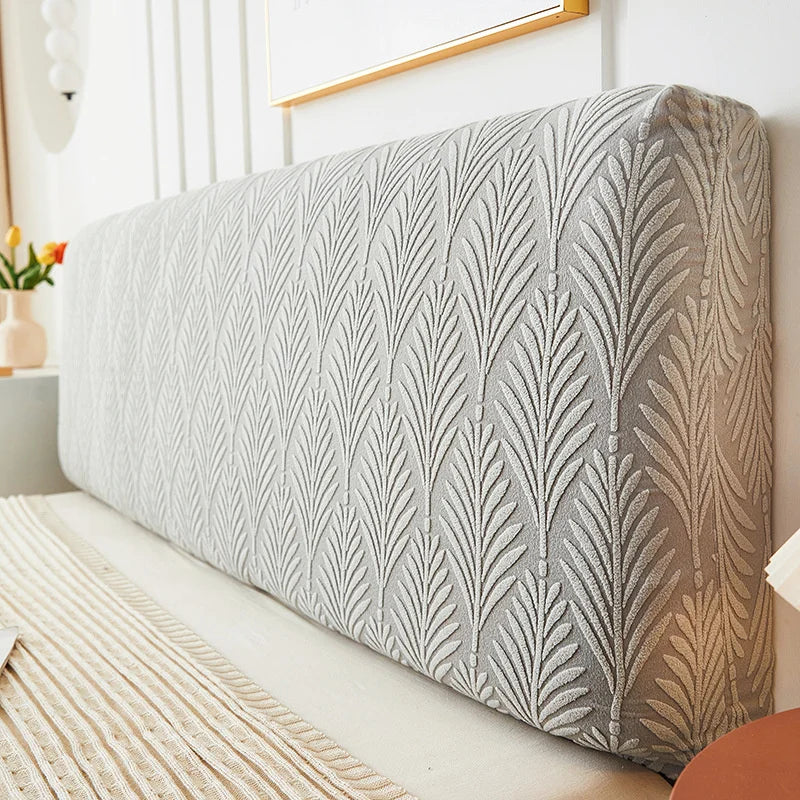 Capa de Cabeceira de Cama Jacquard Elástica Estampa Folhagem – Proteção e Decoração Moderna para Quarto lar da ana