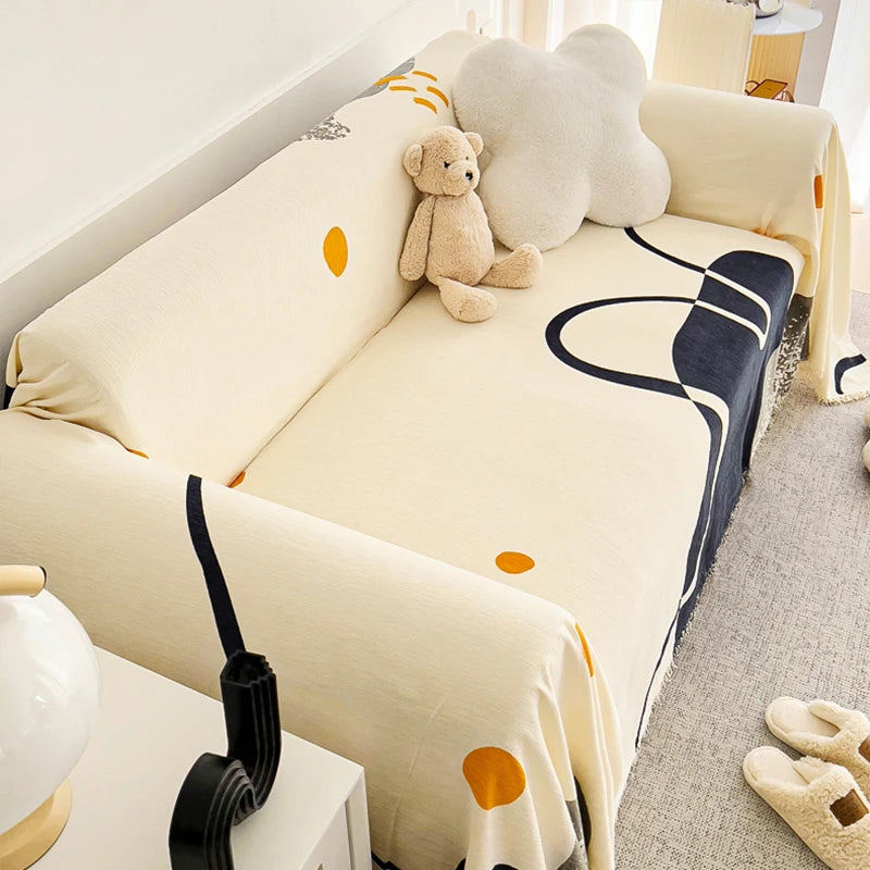 Manta Decorativa para Cobrir e Proteger Sofá Grande - Traços Orgânicos lar da ana