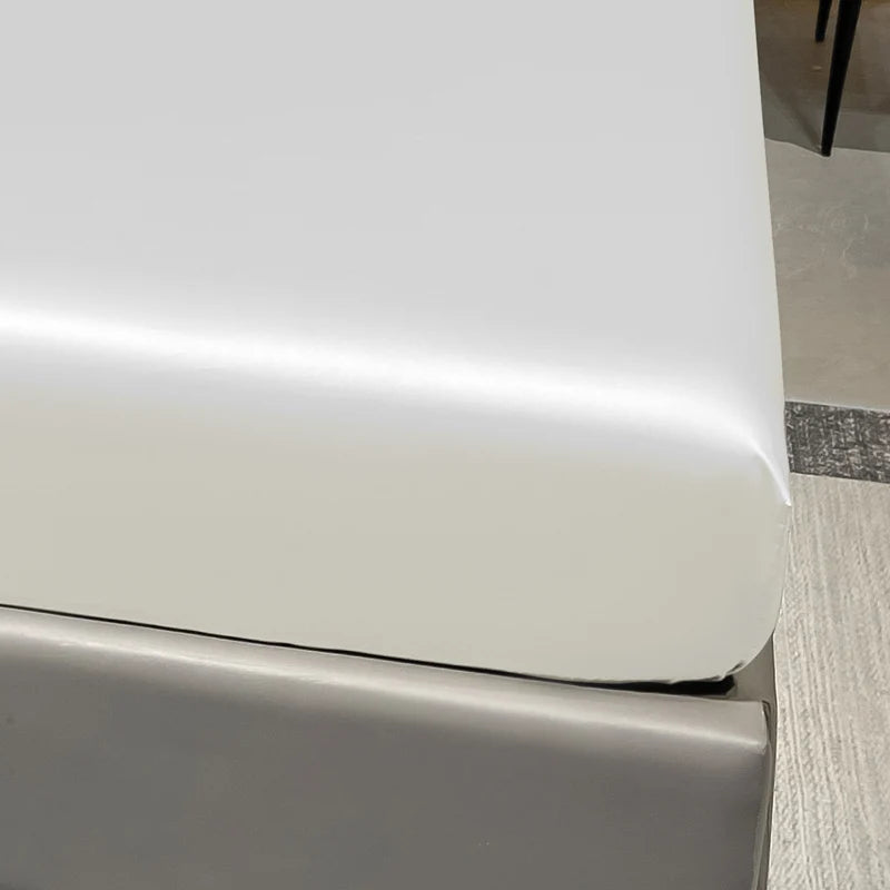 Lençol de Cetim Estilo Seda Gelada Branco Lar da Ana