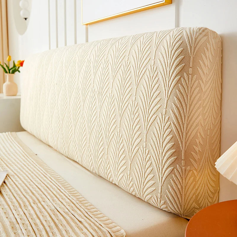 Capa de Cabeceira de Cama Jacquard Elástica Estampa Folhagem – Proteção e Decoração Moderna para Quarto lar da ana