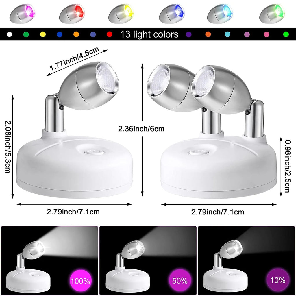 Luminária Spot Led Direcionável Wireless com Controle Remoto - Pilha Lar da Ana