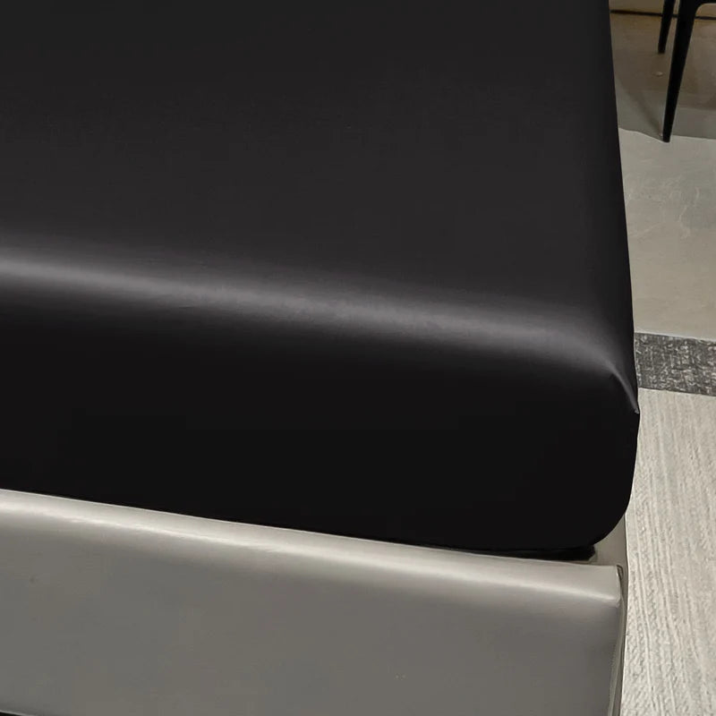 Lençol de Cetim Estilo Seda Gelada Preto Lar da Ana