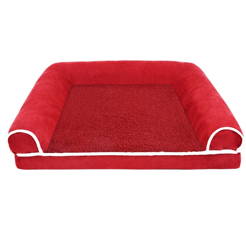 Sofá para Cachorro em Tecido Aveludado vermelho lar da ana