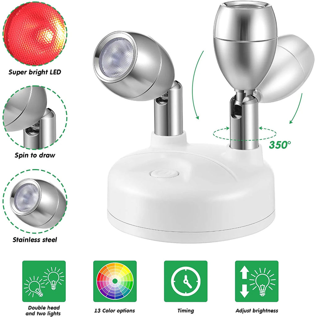 Luminária Spot Led Direcionável Wireless com Controle Remoto - Pilha Lar da Ana