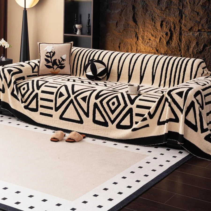 Protetor de Sofá Vintage em Veludo Grosso – Manta Decorativa Confortável, Ideal para Pets e Decoração de Sala lar da ana