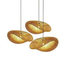 Lustre Pendente feito em Bambu Rattan lar da ana