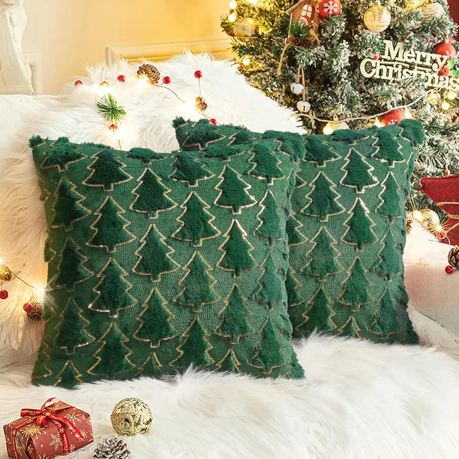 Capa de Almofada Árvore de Natal