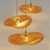 Lustre Pendente feito em Bambu Rattan lar da ana