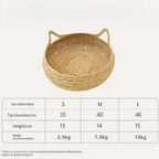 Cama Ninho para Gato Decorativa em Tecido Rattan com Almofadas lar da ana