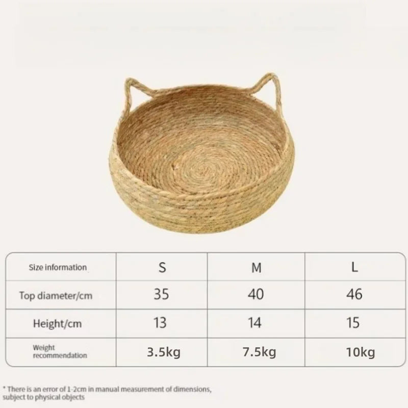 Cama Ninho para Gato Decorativa em Tecido Rattan com Almofadas lar da ana