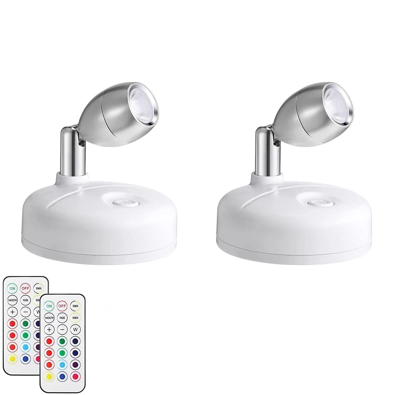 Luminária Spot Led Direcionável Wireless com Controle Remoto - Pilha  Branco Lar da Ana