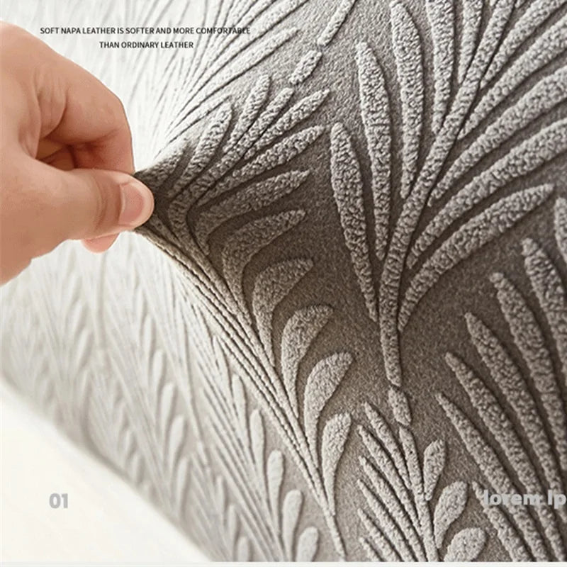 Capa de Cabeceira de Cama Jacquard Elástica Estampa Folhagem – Proteção e Decoração Moderna para Quarto lar da ana