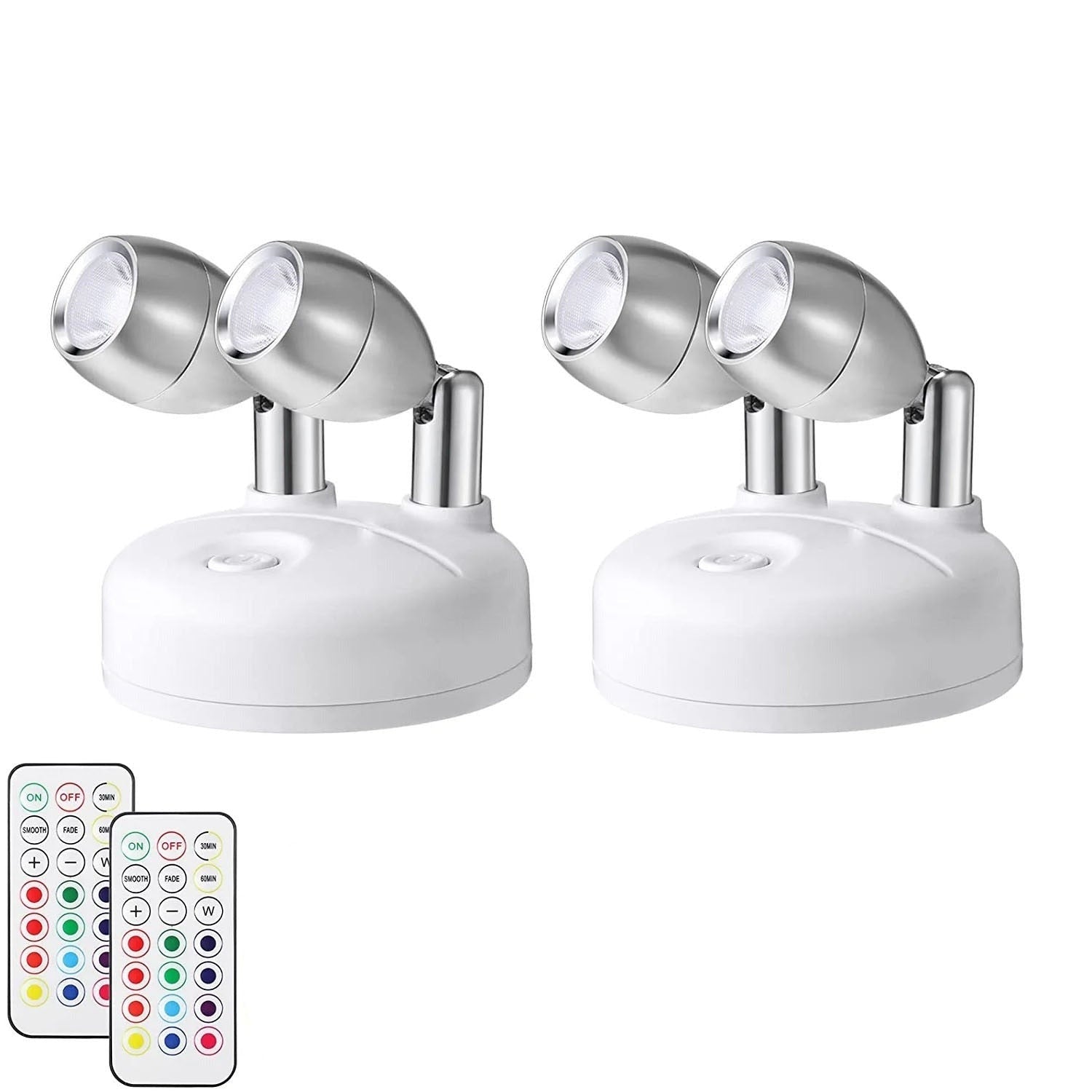 Luminária Spot Led Direcionável Wireless com Controle Remoto - Pilha Branco Lar da Ana