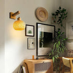 Pendente Arandela De Parede Retro em Bambu Rattan Estilo Japonês lar da ana