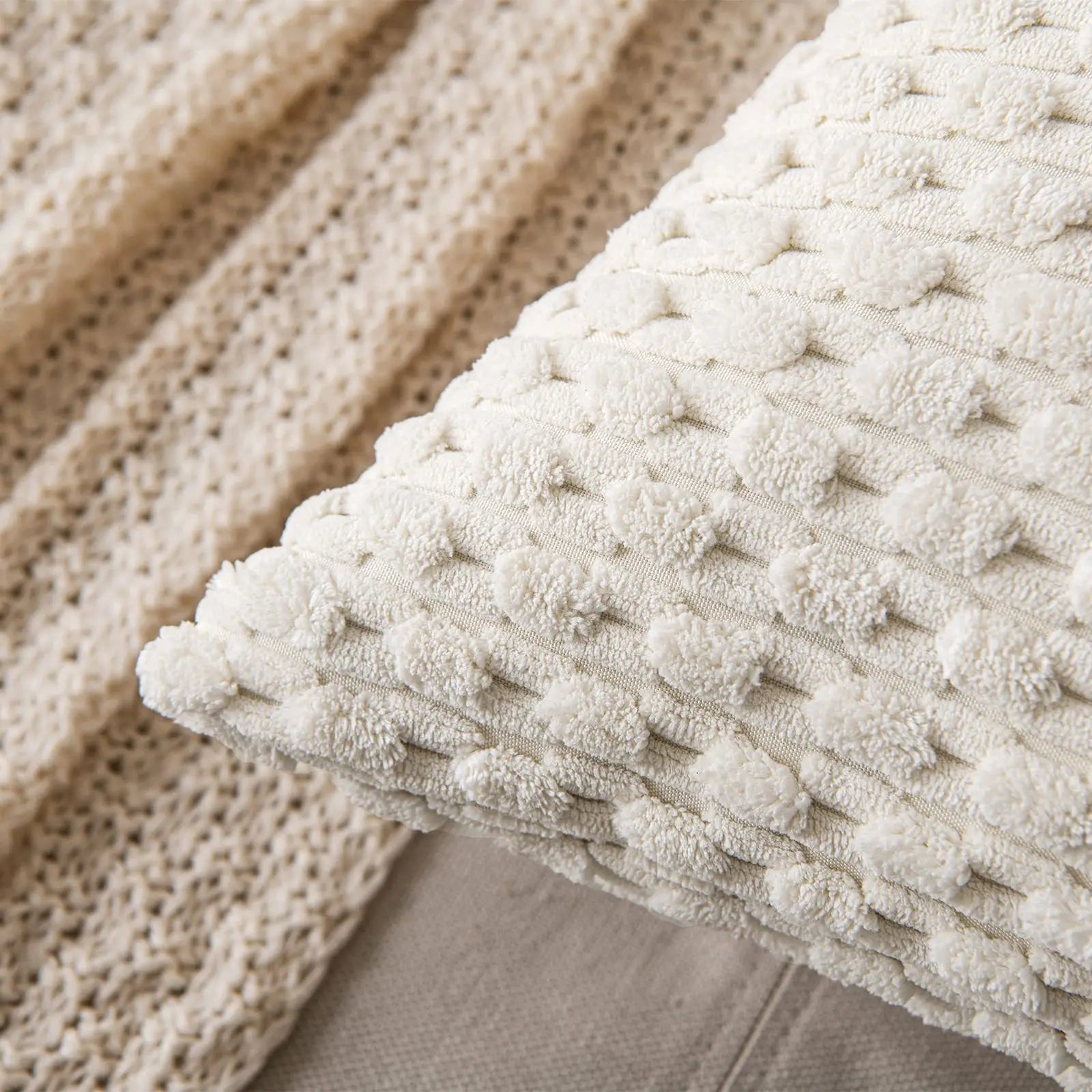 Kit Capa de Almofada Decorativa Série Trançada off white lar da ana