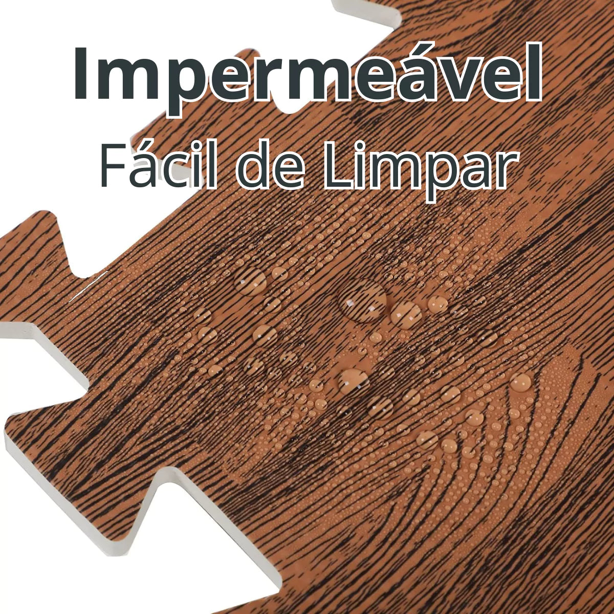Tapete Decorativo em EVA Modular estampa em Madeira marrom lar da ana