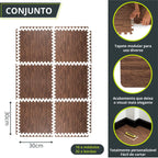Tapete Decorativo em EVA Modular estampa em Madeira marrom lar da ana