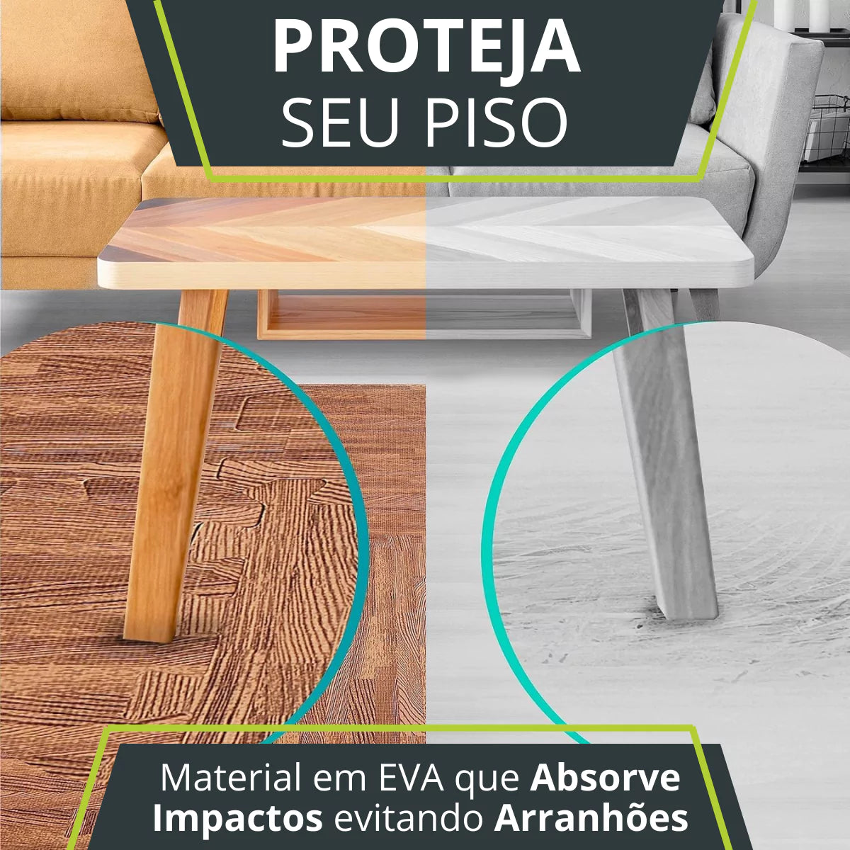 Tapete Decorativo em EVA Modular estampa em Madeira lar da ana