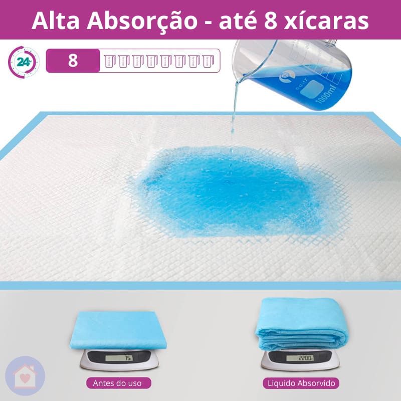 Tapete Higiênico Pet Cachorro Descartável para Sofá Cama Colchão