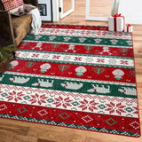 Tapete Natalino Xadrez Antiderrapante - Decoração de Natal para Sala, Quarto e Entrada