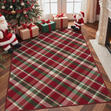 Tapete Natalino Xadrez Antiderrapante - Decoração de Natal para Sala, Quarto e Entrada