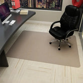 Tapete Protetor de Piso Antiderrapante para Cadeira Giratória de Escritório Rodinha 90x120cm bege lar da ana