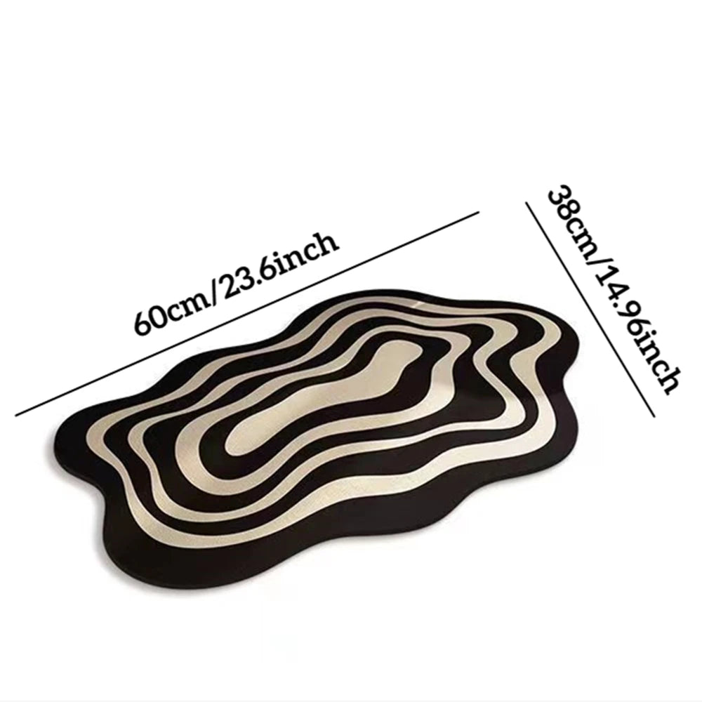 Tapete de Banheiro Moderno - Absorvente, Antiderrapante e Design Orgânico - Lar da Ana