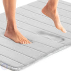 Tapete para Banheiro Antiderrapante com Espuma de Memória Ultra Absorvente Lar da Ana cinza claro