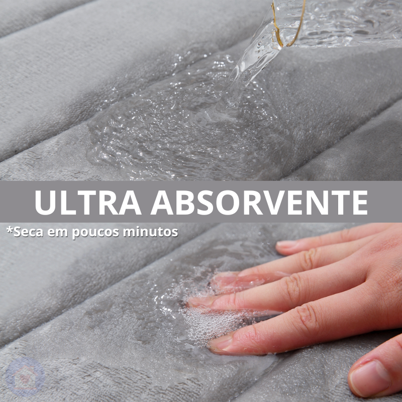 Tapete para Banheiro Antiderrapante com Espuma de Memória Ultra Absorvente Lar da Ana cinza claro