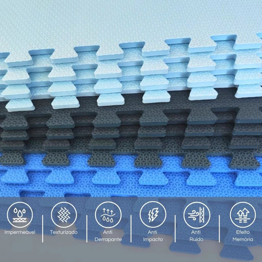 Tatame EVA Encaixável Antiderrapante para Academia, Área Infantil e Exercícios 50x50x1cm Lar da Ana