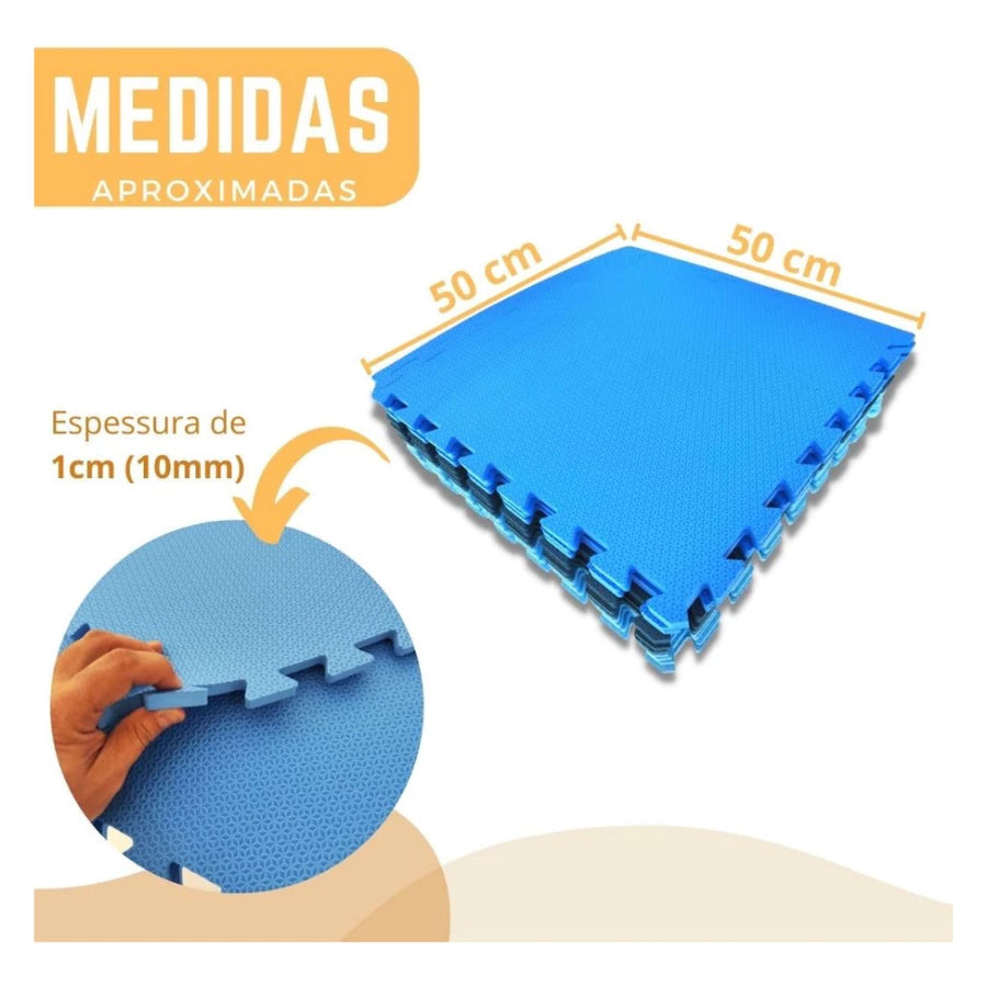 Tatame EVA Encaixável Antiderrapante para Academia, Área Infantil e Exercícios 50x50x1cm Lar da Ana