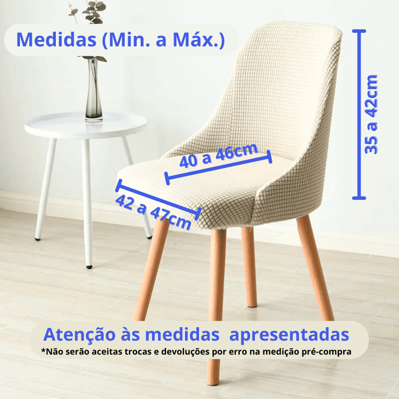 Kit Capas de Cadeira Curva - Tecido Jacquard lar da ana