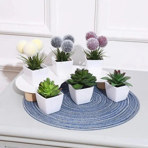 Mini Planta Artificial Bonsai Conjunto com 6 Peças lar da ana