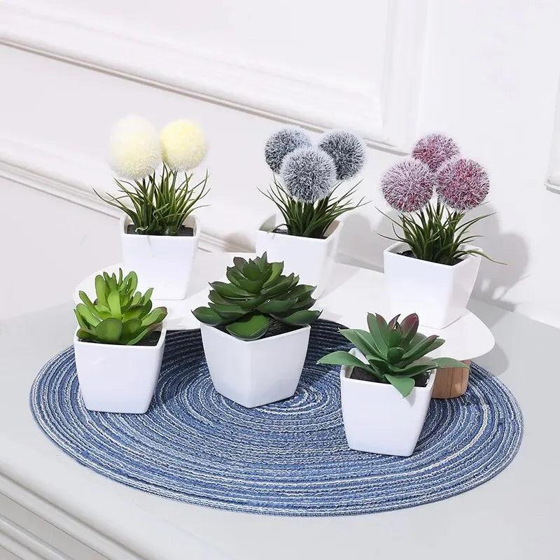 Mini Planta Artificial Bonsai Conjunto com 6 Peças lar da ana