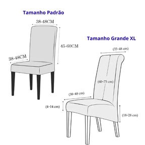 Medidas Kit Capas de Cadeira Semi Impermeável - Tecido Jacquard